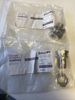 2x Balluff BAM00E0 Klemmhalter BES 12,0-KH-2S für M12 Sensoren – NEU & OVP2