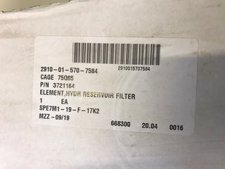 Oshkosh Filter Element P/N 3721164 NSN 2910-01-570-7584 PLS Militär Originalverp6