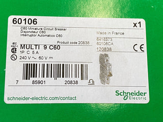 Schneider Electric 60106 Miniatur-Leitungsschutzschalter | 1P | 5A | C-Kurve | M2