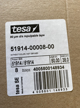 8 Rollen tesafix 51914 Doppelseitiges Klebeband 50m x 38mm NEU OVP Vliesband0
