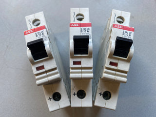 3x ABB S281-UC B10 Allstrom Leitungsschutzschalter 1-polig 10A DC – Gebraucht3