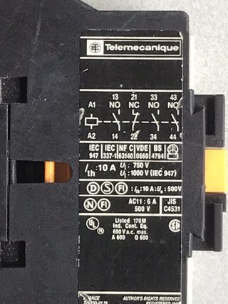 Telemecanique CA2DN31 Hilfsschütz | 220V AC Spule | 3 NO + 1 NC | Geprüft1