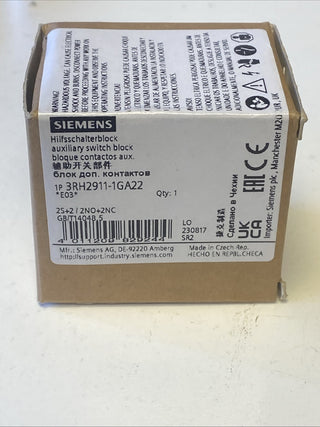 Siemens SIRIUS Hilfsschalterblock 3RH2911-1GA22 | Neu OVP | 2 Schließer + 2 Öffn1