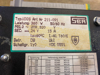 SBA UDGS 211-091 Gleichstromnetzgerät 360W 1PH geprüft geb6