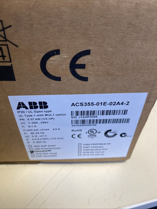 ABB ACS355-01E-02A4-2 Frequenzumrichter 0,37kW / 2,4A – NEU & OVP3