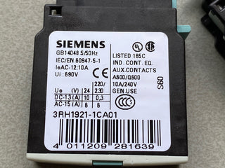 2 Stk. Siemens 3RH1921-1CA01 Hilfsschalterblock 1 Ö (Öffner) Sirius Neu/2