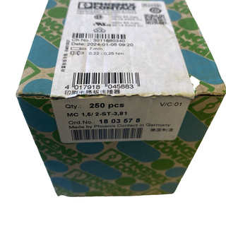 250x Phoenix Contact 1803578 Leiterplattenstecker MC 1,5/ 2-ST-3,81 – OVP / NEU