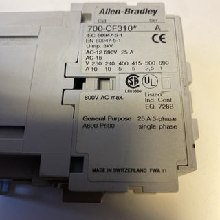 Allen-Bradley 700-CF310* Serie A Schütz + 100-FSC280 Spannungsunterdr. -used-3