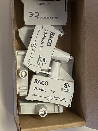 8 stück 33SARL | BACO LED-Element 24 V AC/DC rot, 33SARL, für Sockelmontage0