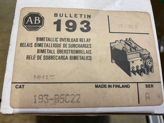 Allen Bradley 193-BSC22 Überlastrelais Motorschutz 18A-22A – Neu ohne OVP0
