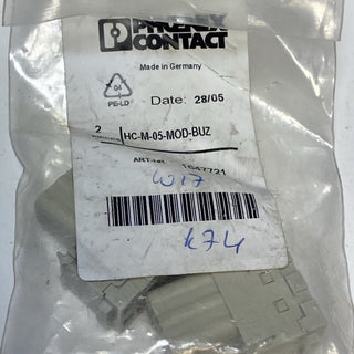 2x Phoenix Contact HC-M-05-MOD-BUZ - Kontakteinsatzmodul 16477212