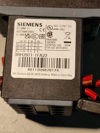 Siemens 3RT2026-1AP00 Schütz+3RH2911-1FA22#123