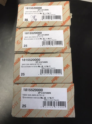 25x Weidmüller ZP 2.5/1AN/6 Steckverbinder – 1815520000 – NEU & OVP1