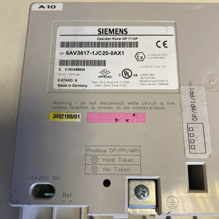 Siemens SIMATIC HMI OP17/DP Bediengerät Operator Panel | 6AV3617-1JC20-0AX1 |