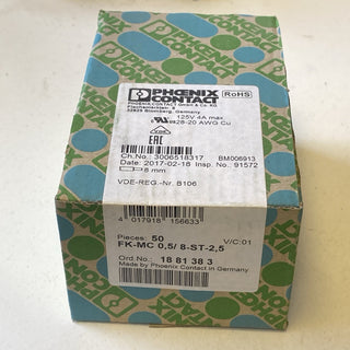 50x Phoenix Contact 1881383 FK-MC 0,5/ 8-ST-2,5 Leiterplattenstecker 8-polig NEU