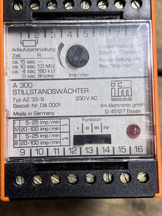 IFM A300 Stillstandswächter Monitor AZ 33-B (Bestell-Nr. DA0001) – Gebraucht3
