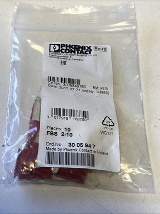 10x Phoenix Contact FBS 2-10 Steckbrücke (3005947) – NEU & OVP