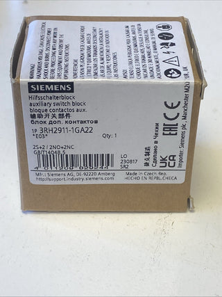 Siemens SIRIUS Hilfsschalterblock 3RH2911-1GA22 | Neu OVP | 2 Schließer + 2 Öffn0