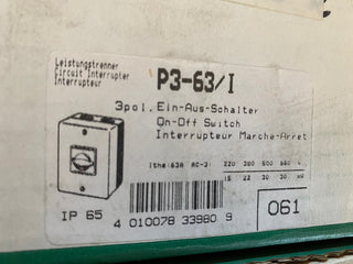 Moeller P3-63/I4/SVB Hauptschalter / Reparaturschalter im Gehäuse 63A NEU0