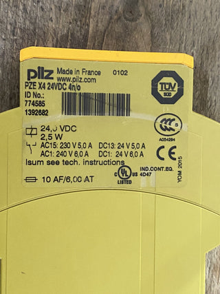 Pilz PZE X4 24VDC Sicherheitsrelais 4n/o 774585 gebraucht4