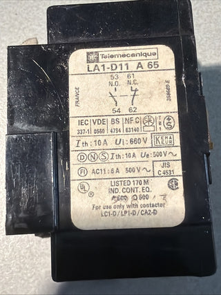 Telemecanique Hilfskontaktblock LA1-D11-A65 contact block NO+NC LA1D11A650