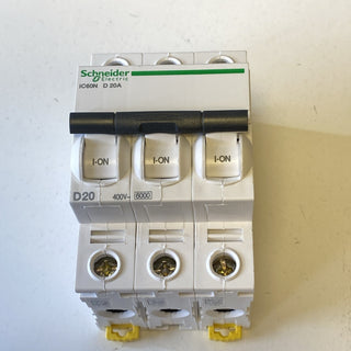 Schneider iC60N Leitungsschutzschalter Acti9 4P 20A D-Char 6kA A9F05420 NEU4