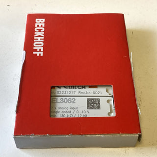Beckhoff EL3062 EtherCAT-Klemme 2-Kanal-Analog-Eingang 0-10V 12 Bit –0