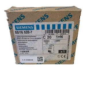 Siemens 5SY6520-7 Leitungsschutzschalter C20A (1+N) – NEU & OVP0