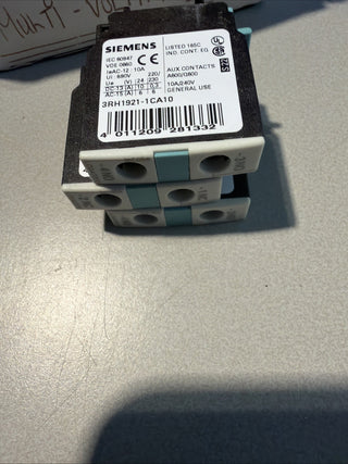 3XSiemens SIRIUS Hilfsschalterblock 3RH1921-1CA10 (1 NO / 1 Schließer) – NEU/OVP1