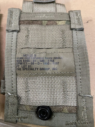 3x 40mm Granatenbeutel (Single) Molle II NSN: 8465-01-580-2756 Multicam3