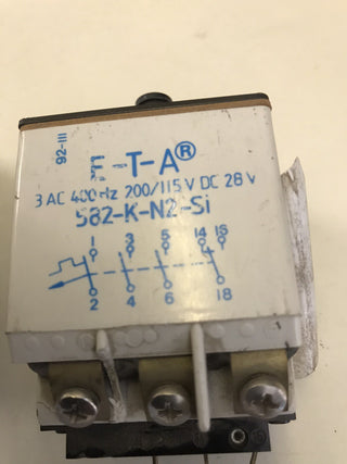 1x E-T-A 582-K-LN2 CIRCUIT BREAKER Schutzschalter / Sicherung 1,5 A 3-Phasen0