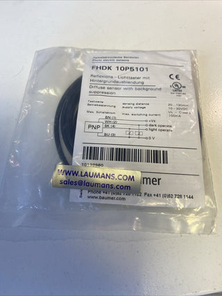 "NEU Baumer FHDK 10P5101/S35A Reflexions-Lichttaster | 20-120mm PNP OVP"0