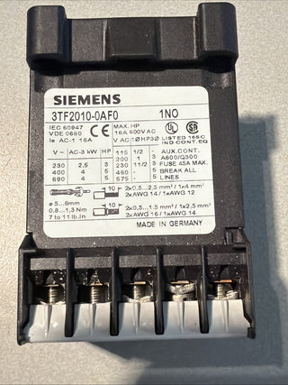 SIEMENS Schütz/ 3TF2010-0AF0 - 24 V AC - 3-polig - 16A,600VAC1