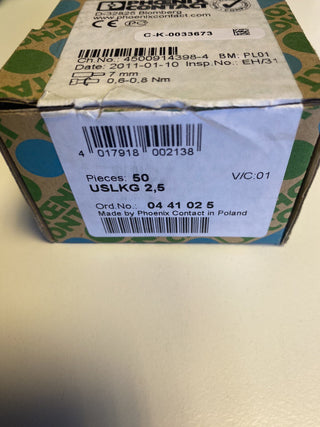 50x Phoenix Contact USLKG 2,5 0441025 Dreistock-Schutzleiterklemme2