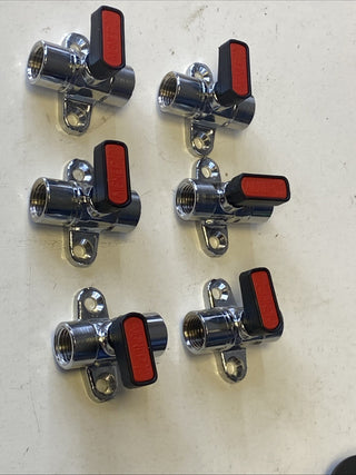 6x Aignep Mini-Kugelhahn 6490 – 1/4" IG/IG mit Montageflansch (Ghilux Serie)5