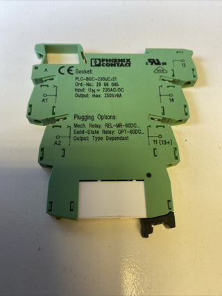1x Phoenix Contact PLC-BSC-230UC/21 Relaissockel 230V 2966045 Schraub NEU o.OVP0