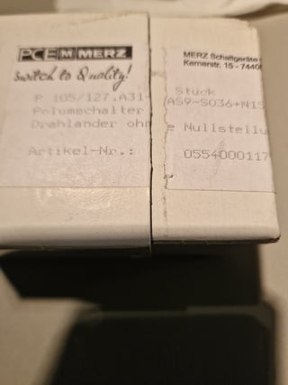 VYNCKIER Merz 105 1-2 Nockenschalter Drehschalter Z105/6.0200-VC OVP0