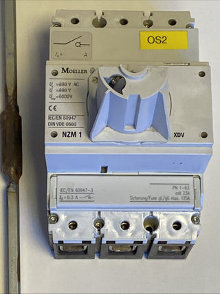 Eaton Moeller NZM1 XDV 125A Leistungsschalter Kompaktleistungsschalter–Gebraucht3