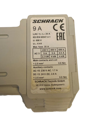 Schrack TeSys / Mini-Schütz LZDM0925 3-polig 9A 24VDC 1 Öffner Gebraucht2