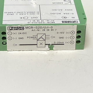 Phoenix Contact Strommessumformer MCR-S20/U/I-0/ 2808857 0-20A 0-10V 0-20mA2
