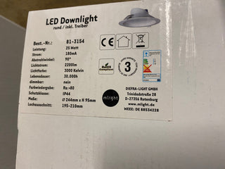 LED-Einbauleuchte weiß IP44 3000K 25W 81-3154 - EAN 40297790443322