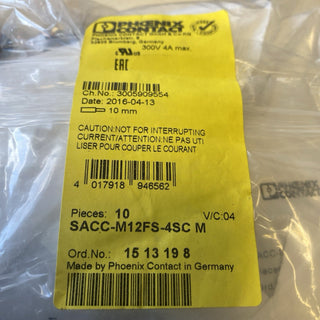 10x Phoenix Contact 1513198 SACC-M12FS-4SC M | M12 Buchse 4-polig | NEU & OVP