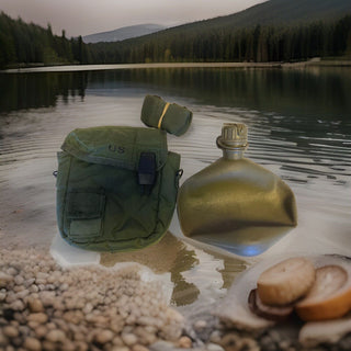 US MILITARY ISSUE 2 QT Canteen Cover mit Flasche olive drab neu1