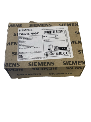 Siemens SENTRON 5SJ4216-7HG41 Leitungsschutzschalter LS-Schalter 2-polig C 16A U0