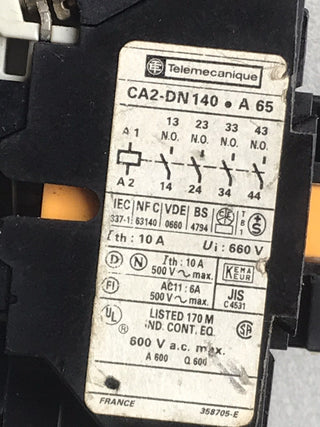 Telemecanique CA2-DN140 Hilfsschütz Steuerrelais 24V AC 4 Schließer – Gebraucht1