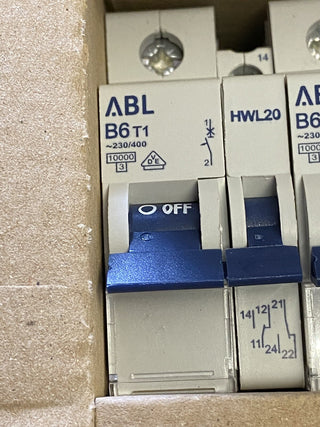 ABL Sursum B6T1H LS-Schalter B6 2-polig 230/400V + HWL20 – neu mit OVP0