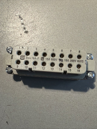 4x HARTING HAN 16A-F 10A 600V Steckverbinder0