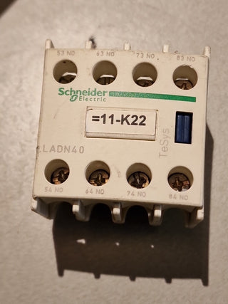3x Schneider Electric LADN40 Hilfsschalterblock TeSys 4NO 4-polig Weiß Gebraucht0