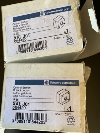 Telemecanique XAL-J01 Leergehäuse Gelb/Grau (1 Bohrung 22mm) – UNBENUTZT / OVP0