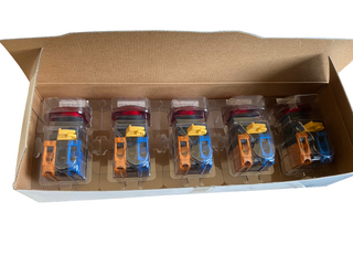 5x Omron A22NL-BMA-TRA-G102-RC Drucktaster 22mm Rot LED 24V Pilzkopf NEU OVP1